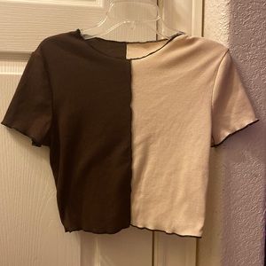 Two color crop top